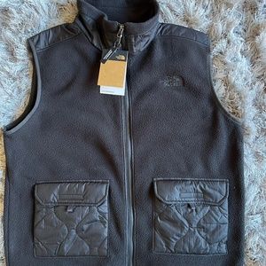 Large - The North Face Royal Arch Full Zip Sherpa Fleece Vest Black